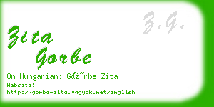 zita gorbe business card